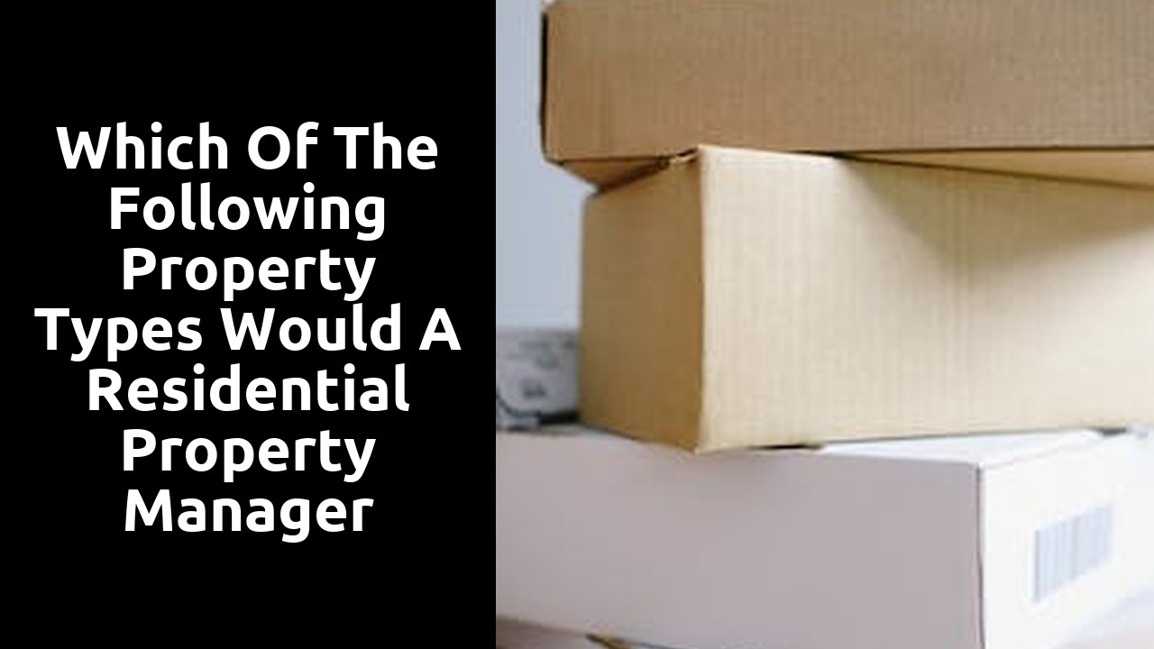 Which of the following property types would a residential property manager manage?